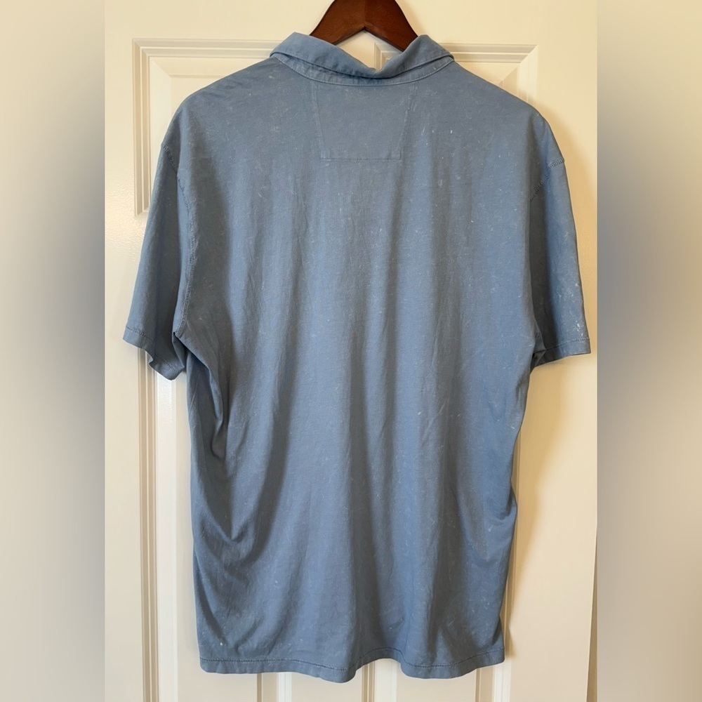 John Varvatos Marble Wash Polo Light Blue Size XL - Picture 8 of 10